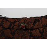 Dolce & Gabbana Brown Floral Brocade Mini Bubble Skirt