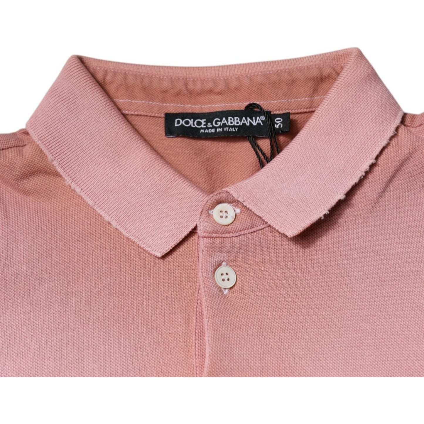 Dolce & Gabbana Pink Crown Collared Short Sleeve Polo T-shirt