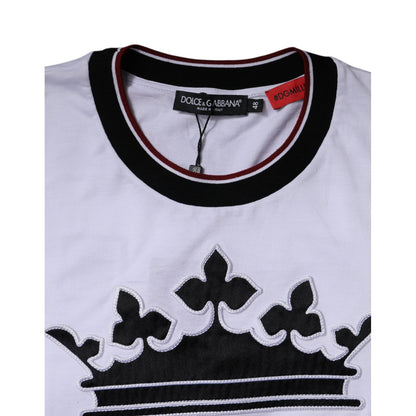 Dolce & Gabbana White Jersey Crew Neck Short Sleeves T-shirt