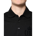 Dolce & Gabbana Black DG Collared Short Sleeves Polo T-shirt