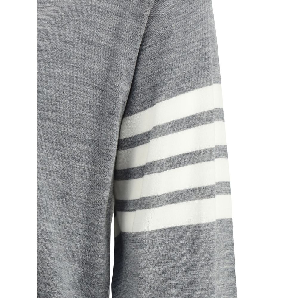 Thom Browne Gray Fleece Wool Cardigan