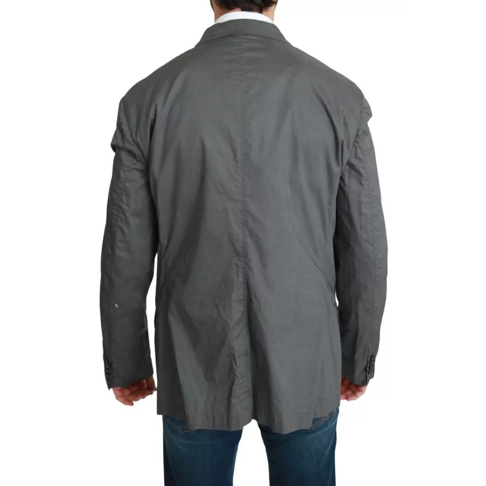 Dolce & Gabbana Gray Cotton Single Breasted Formal Blazer