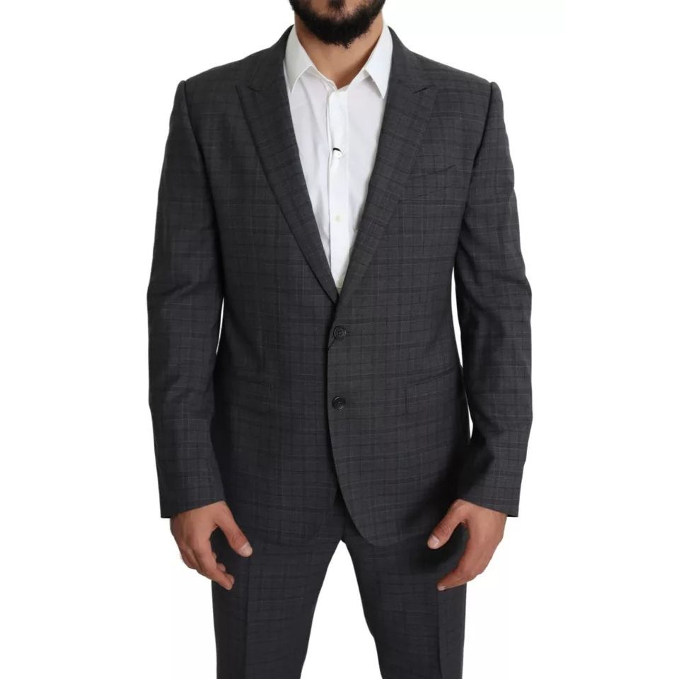 Dolce & Gabbana Gray Wool Men Formal 2 Piece MARTINI Suit