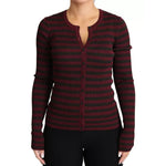 Dolce & Gabbana Black Red Striped Womens Cardigan Sweater TSH5685-36