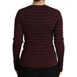 Dolce & Gabbana Black Red Striped Womens Cardigan Sweater TSH5685-36