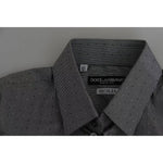 Dolce & Gabbana Gray SICILIA Dotted Semi Fitted Formal Shirt TSH5484-37