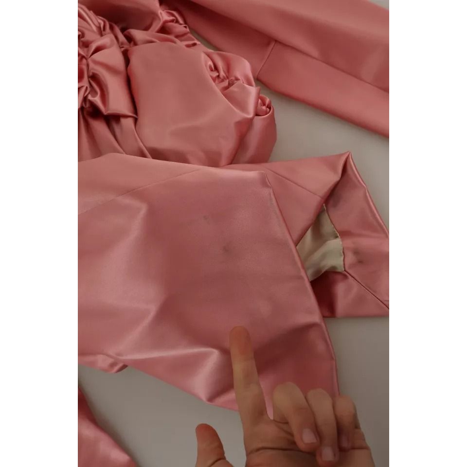 Dolce & Gabbana Pink Long Sleeves Bodycon Sheath Midi Dress DR2696-38