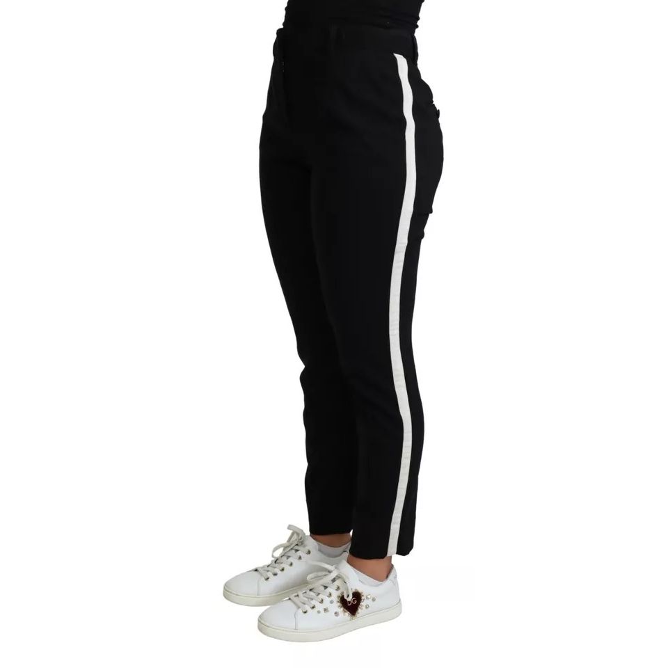 Dolce & Gabbana Black Virgin Wool Stretch Skinny Pants PAN71571-38