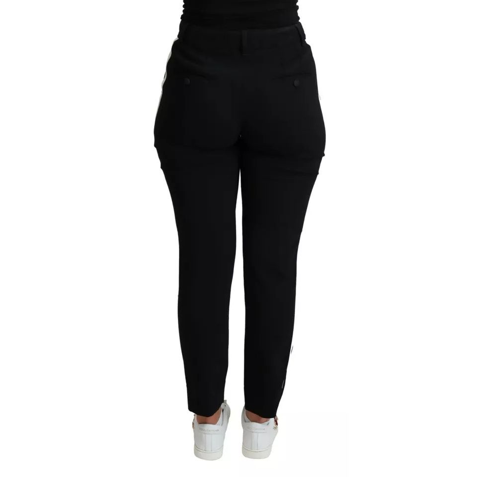 Dolce & Gabbana Black Virgin Wool Stretch Skinny Pants PAN71571-38
