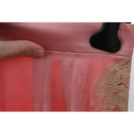 Dolce & Gabbana Pink Lace Trimmed Silk Satin Wide Legs Pants PAN71898-42