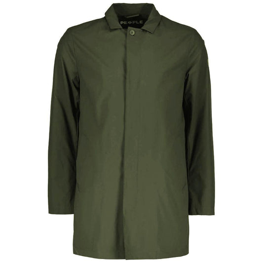 People Of Shibuya Green Recycled Polyester Men Trench Coat