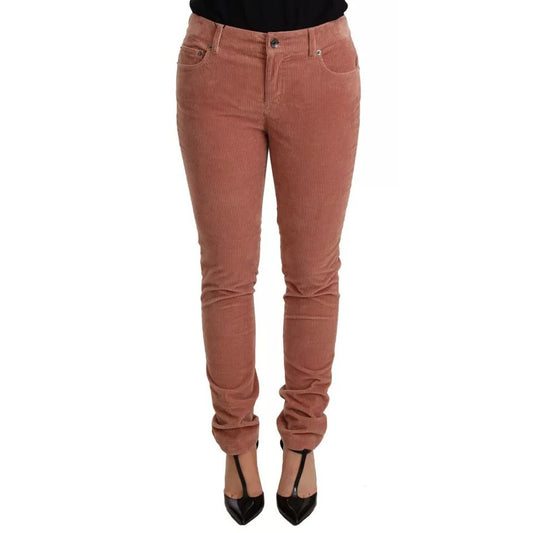 Dolce & Gabbana Pink Cotton Corduroy Skinny Jeans