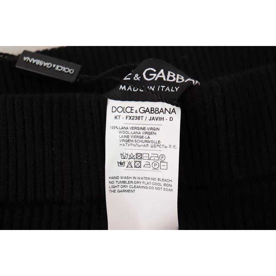 Dolce & Gabbana Black High Waist Stretch Pants Tights