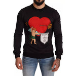 Dolce & Gabbana Black Cupid Print Hoodie Sweatshirt Sweater