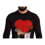 Dolce & Gabbana Black Cupid Print Hoodie Sweatshirt Sweater