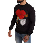 Dolce & Gabbana Black Cupid Print Hoodie Sweatshirt Sweater