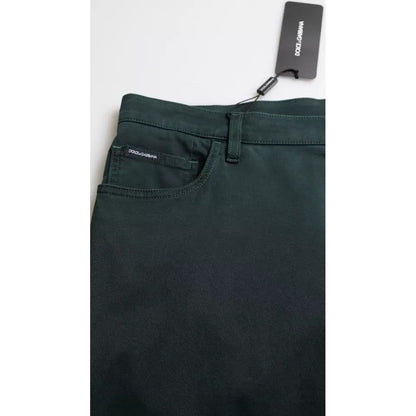 Dolce & Gabbana Green Cotton Stretch Skinny Men Denim Jeans