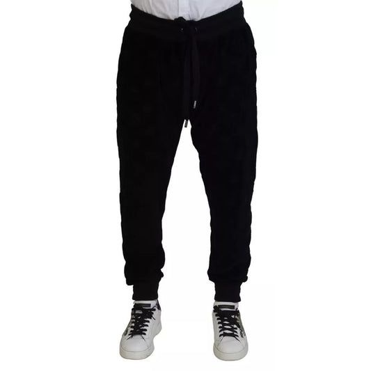Dolce & Gabbana Black Cotton Skinny Jogger Sweatpants Pants