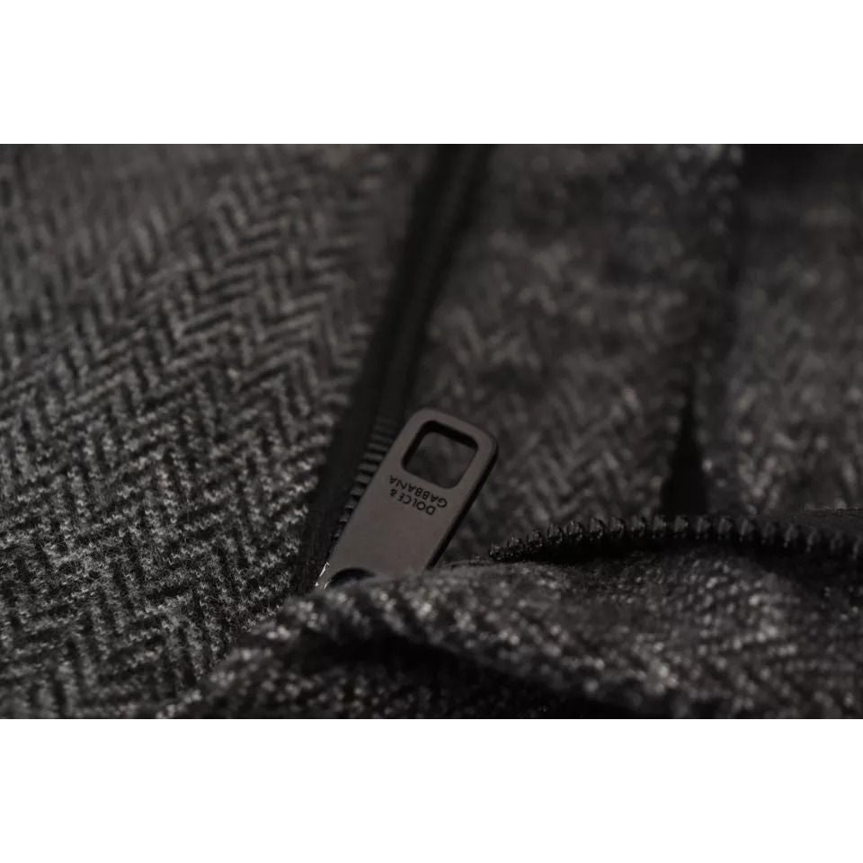 Dolce & Gabbana Gray Chevron Viscose Skinny Pants