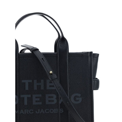 Marc Jacobs Black Calf Leather Bos Taurus Handbag with adjustable shoulder strap and grained leather design.