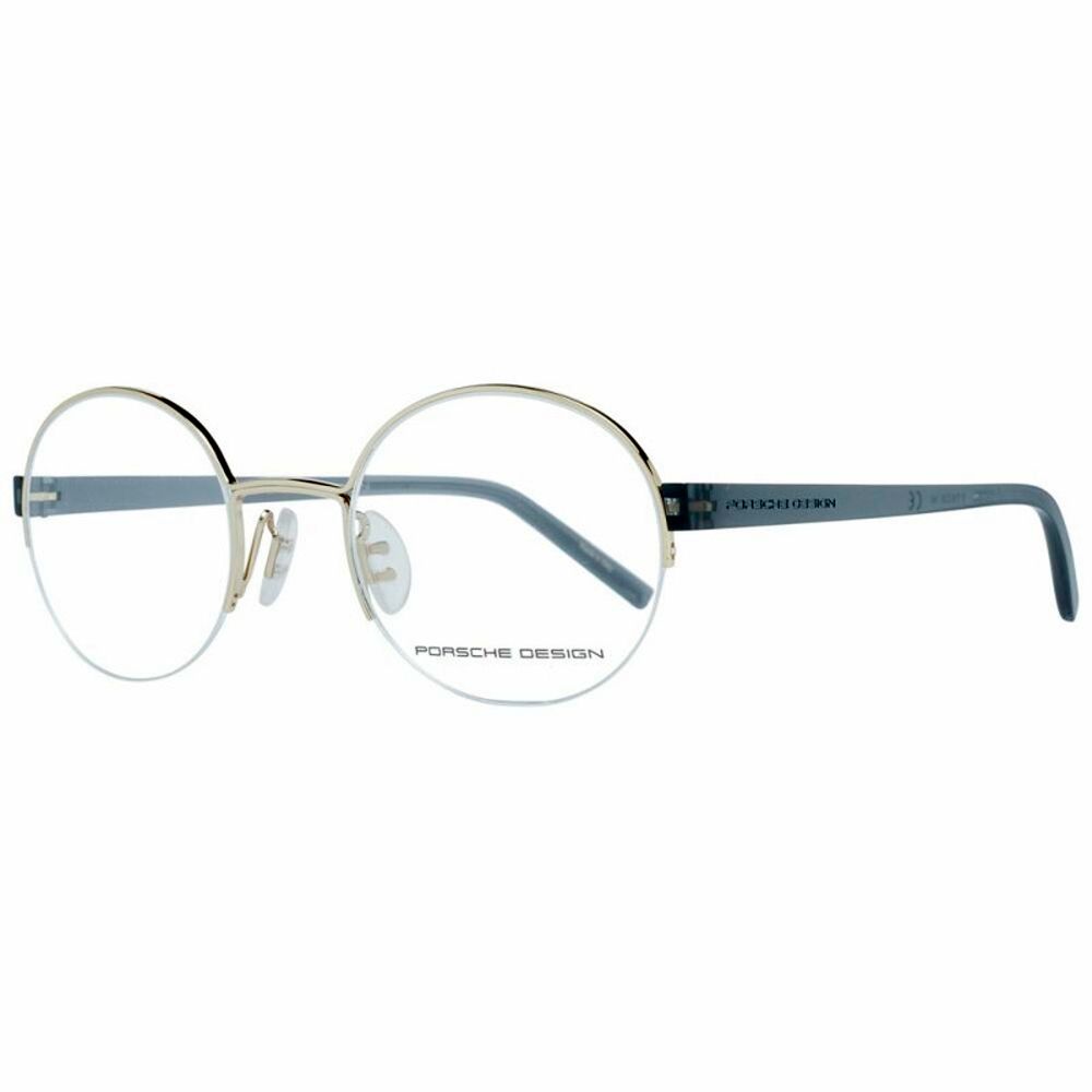 Porsche Gold Metal Frames, round unisex glasses P8350-50D with golden metal frame and resin material, size 50/22/145 mm.