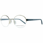 Porsche Gold Metal Frames, round unisex glasses P8350-50D with golden metal frame and resin material, size 50/22/145 mm.
