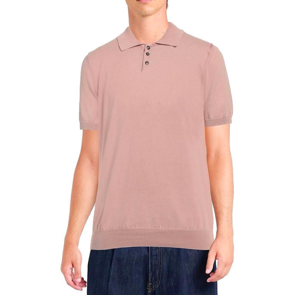 Alpha Studio Pink Cotton Polo Shirt