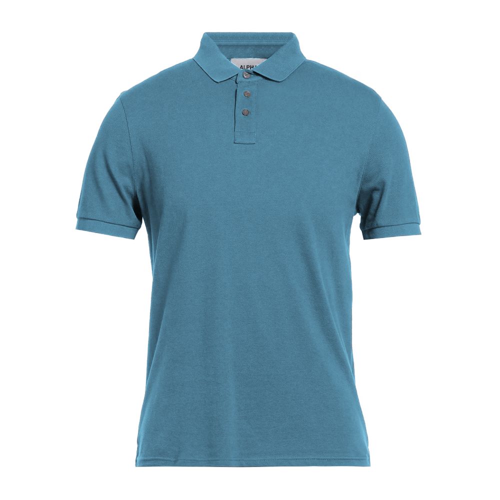 Alpha Studio Light Blue Cotton Men Polo Shirt