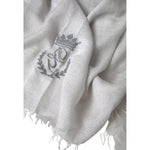 Dolce & Gabbana Gray Cashmere Wrap Shawl Fringe Scarf MS7054