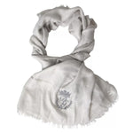 Dolce & Gabbana Gray Cashmere Wrap Shawl Fringe Scarf MS7060
