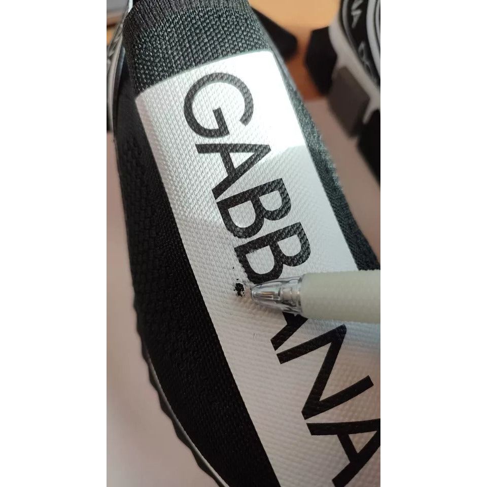 Dolce & Gabbana Black White Slip On Sorrento Sneakers Shoes