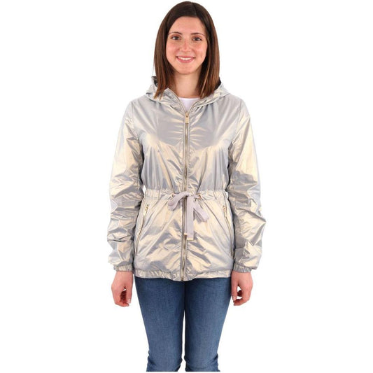 Yes Zee Gray Nylon Jackets & Coat