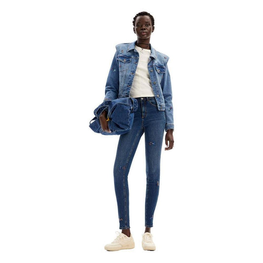 Desigual Blue Cotton Skinny Jean DE-13303200176-IT36|XXS