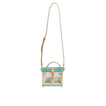 Dolce & Gabbana Turquoise Gold Acrylic Leather Miss Dolce Top Handle Bag
