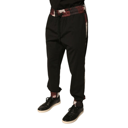 Dolce & Gabbana Black Camouflage Wool Jogger Sweatpants Pants