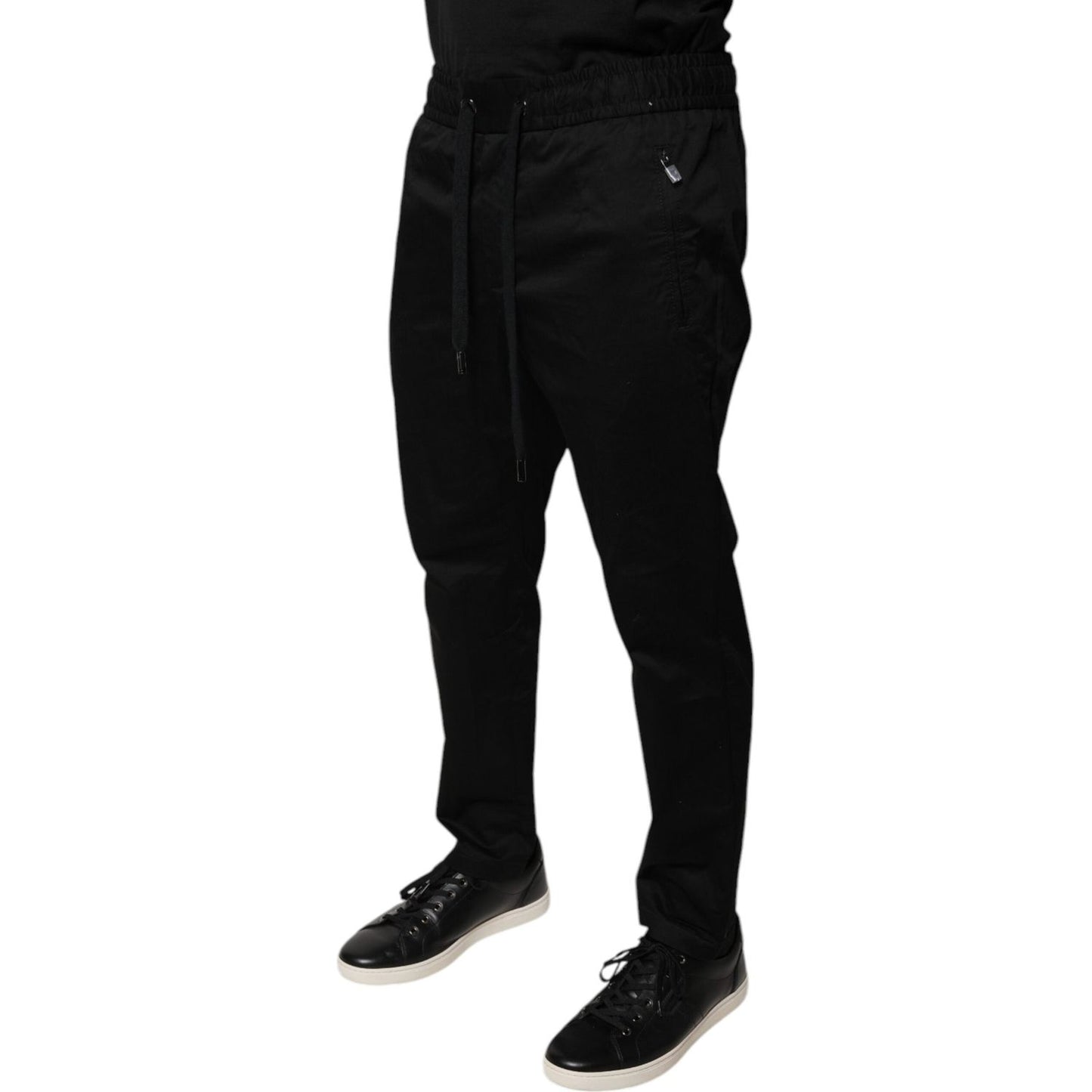 Dolce & Gabbana Black Cotton Stretch Skinny Sweatpants Pants