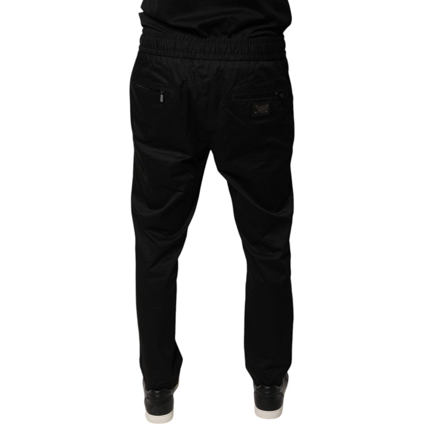 Dolce & Gabbana Black Cotton Stretch Skinny Sweatpants Pants