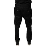Dolce & Gabbana Black Cotton Stretch Skinny Sweatpants Pants