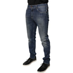 Dolce & Gabbana Blue DG Crown Logo Cotton Skinny Denim Jeans
