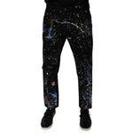 Dolce & Gabbana Black Color Splash Cotton Skinny Denim Jeans