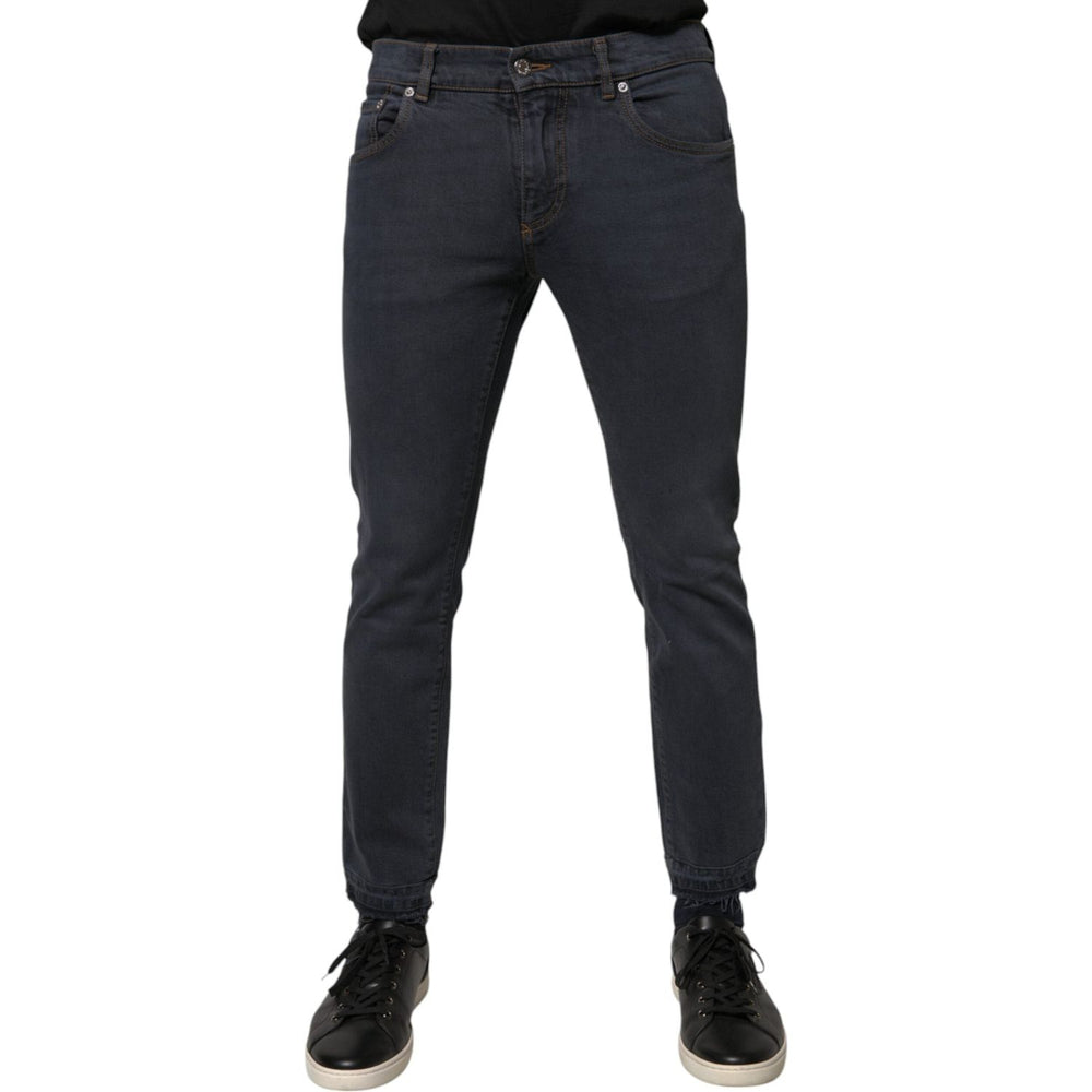 Dolce & Gabbana Dark Gray Cotton Skinny Denim Jeans