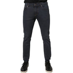 Dolce & Gabbana Dark Gray Cotton Skinny Denim Jeans