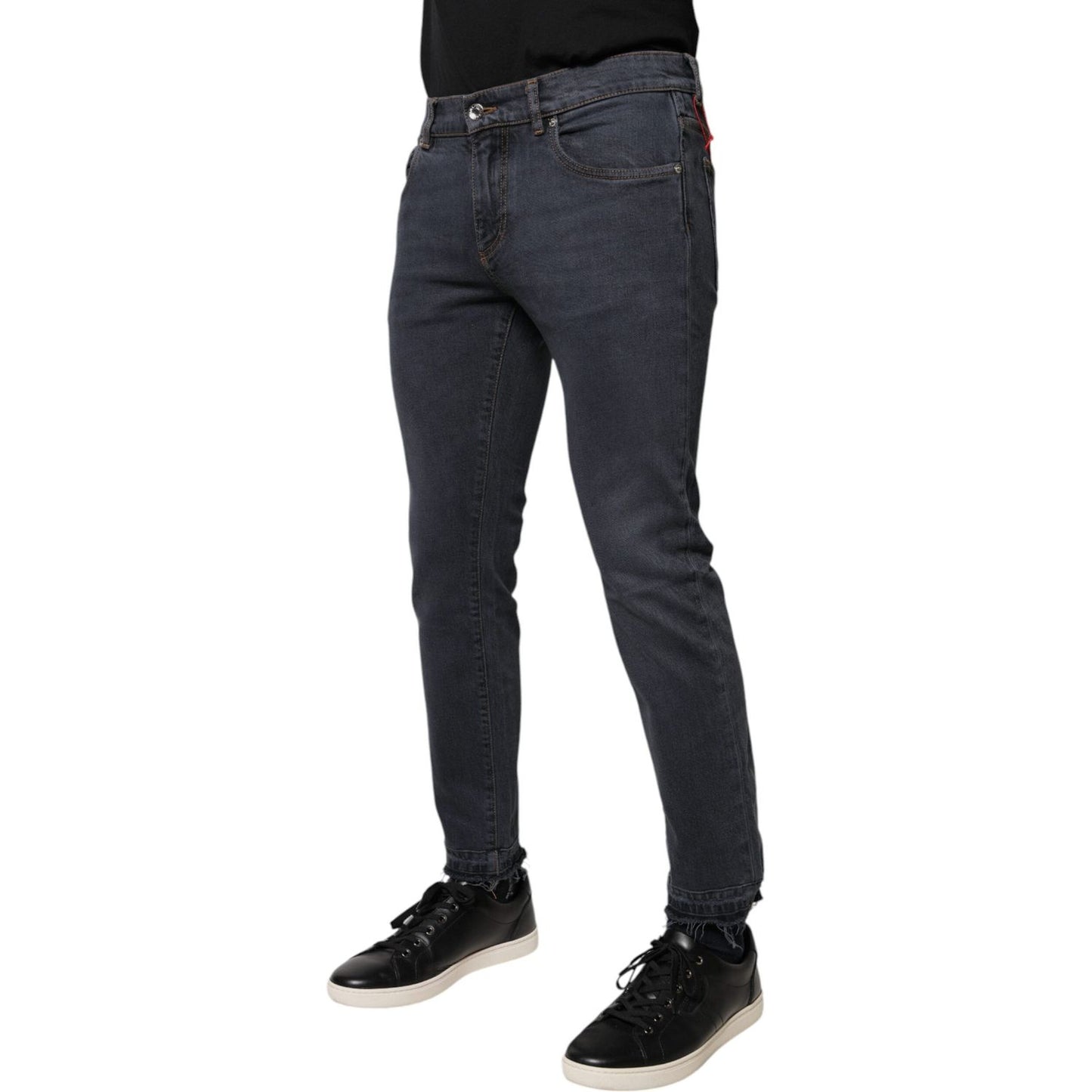 Dolce & Gabbana Dark Gray Cotton Skinny Denim Jeans