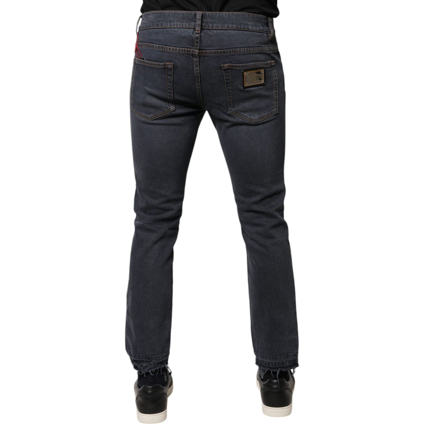 Dolce & Gabbana Dark Gray Cotton Skinny Denim Jeans