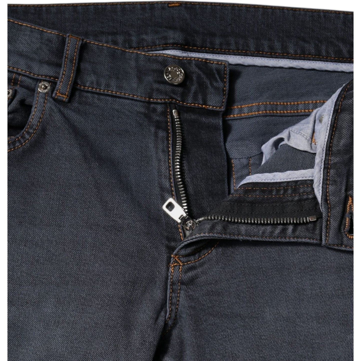 Dolce & Gabbana Dark Gray Cotton Skinny Denim Jeans