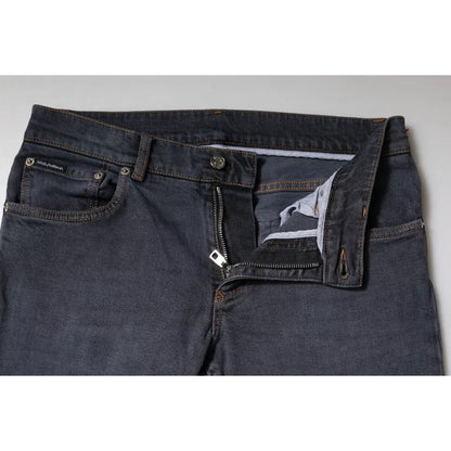 Dolce & Gabbana Dark Gray Cotton Skinny Denim Jeans