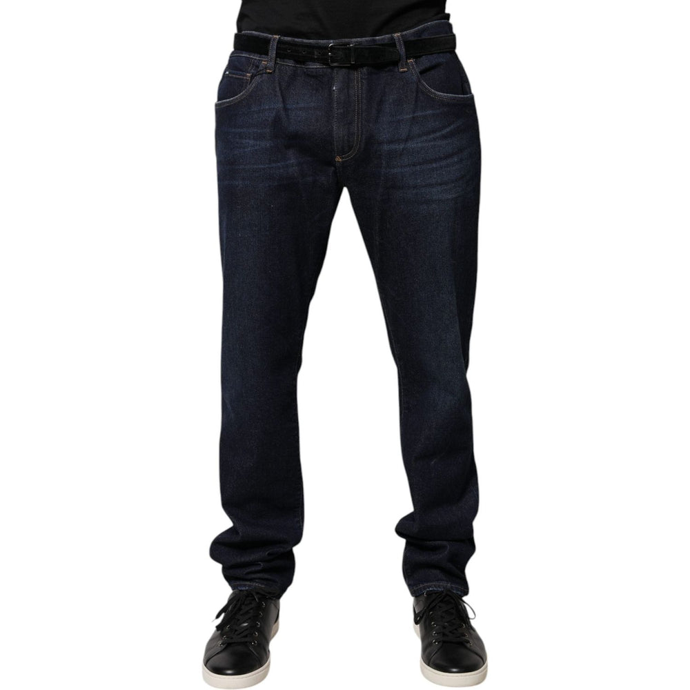 Dolce & Gabbana Dark Blue Cotton Skinny Denim Jeans