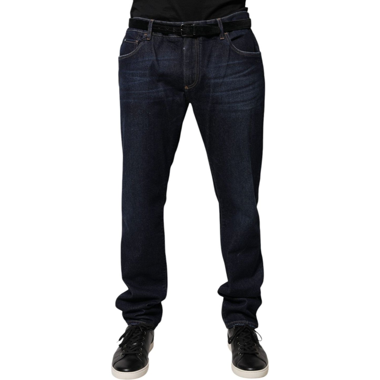 Dolce & Gabbana Dark Blue Cotton Skinny Denim Jeans