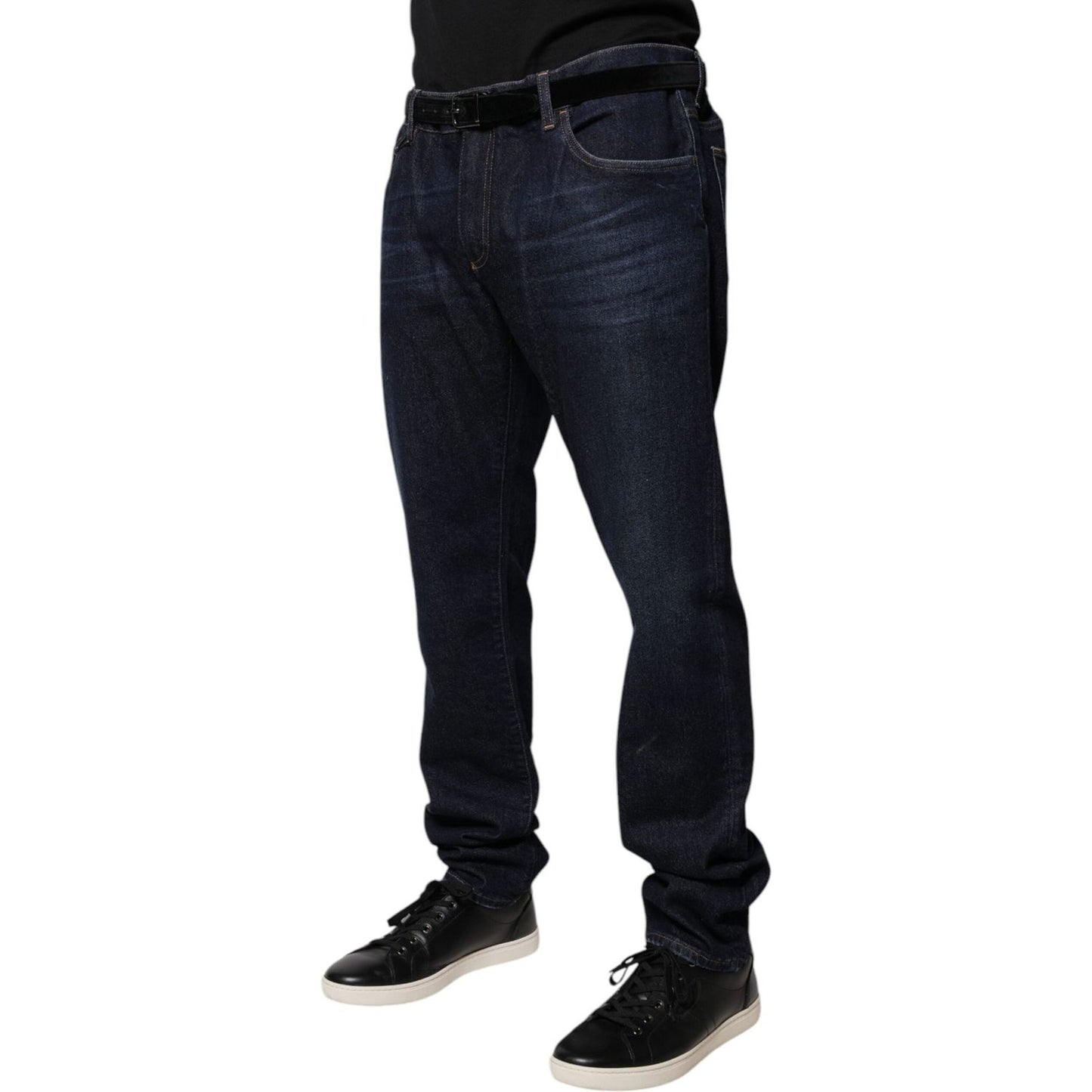 Dolce & Gabbana Dark Blue Cotton Skinny Denim Jeans