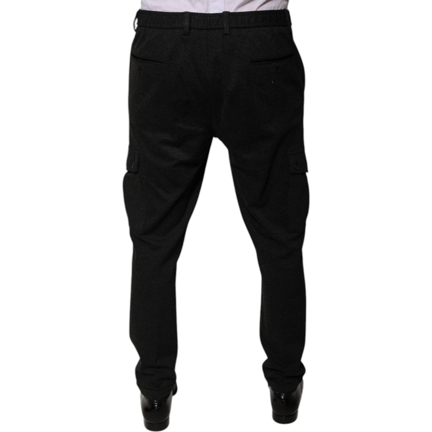 Dolce & Gabbana Black Viscose Cargo Men Casual Pants